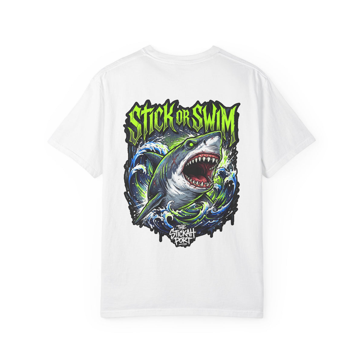 Stick or Swim Shark Graphic T-Shirt — Surf & Beach Crew Tee