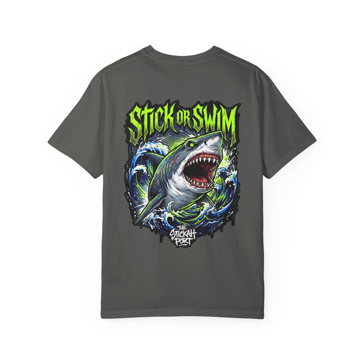 Stick or Swim Shark Graphic T-Shirt — Surf & Beach Crew Tee