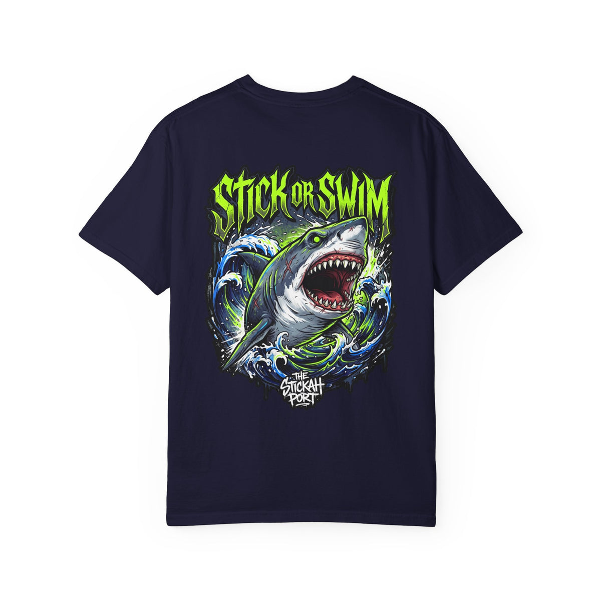 Stick or Swim Shark Graphic T-Shirt — Surf & Beach Crew Tee