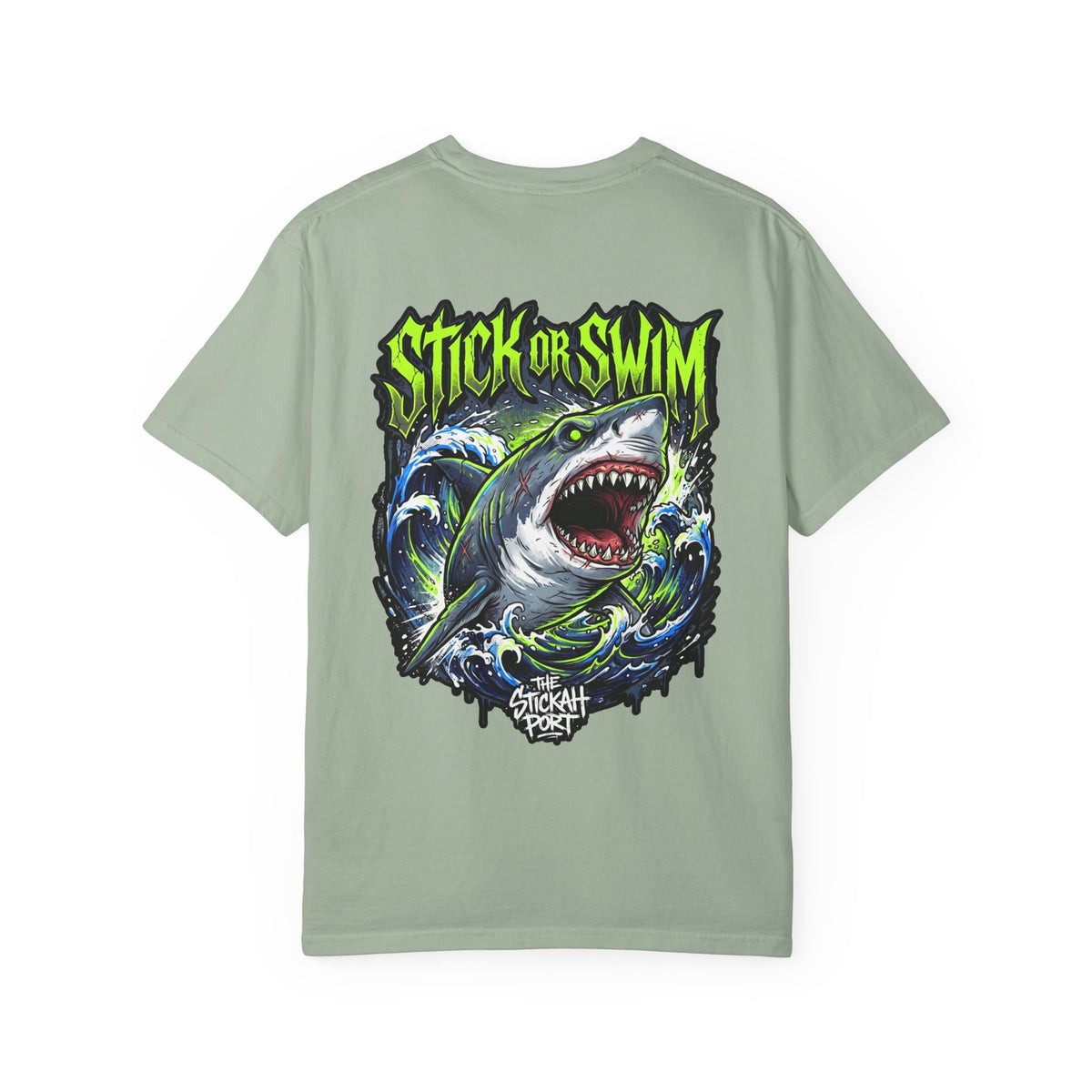 Stick or Swim Shark Graphic T-Shirt — Surf & Beach Crew Tee