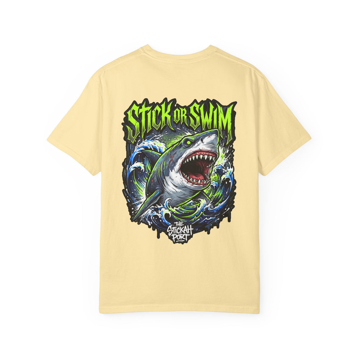 Stick or Swim Shark Graphic T-Shirt — Surf & Beach Crew Tee