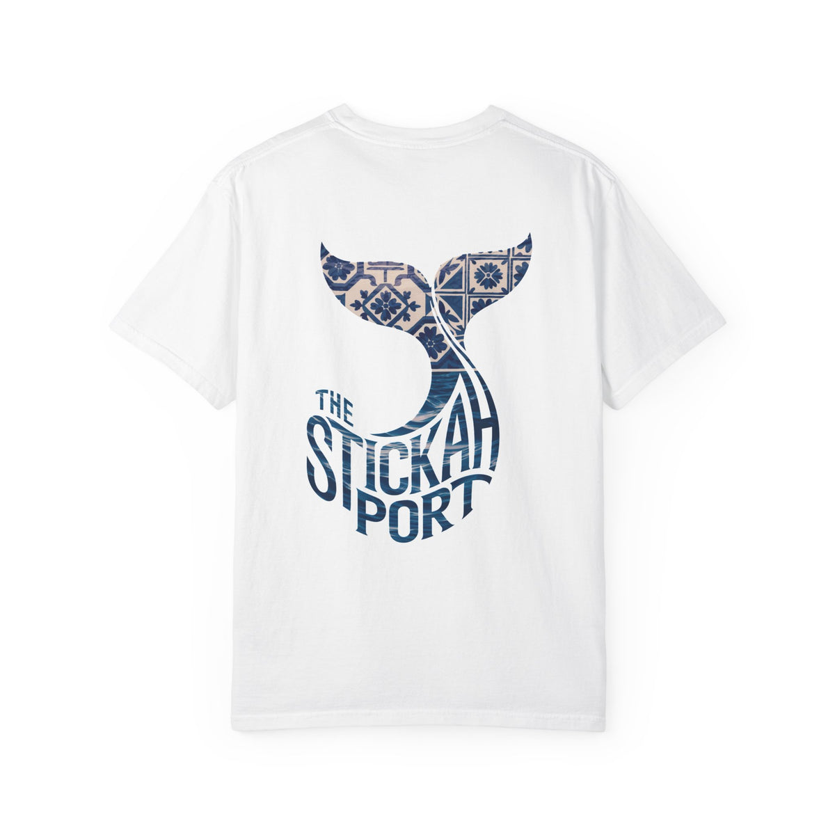 The Stickah Port Whale Tail T-Shirt — Portuguese Azulejos-Inspired Design