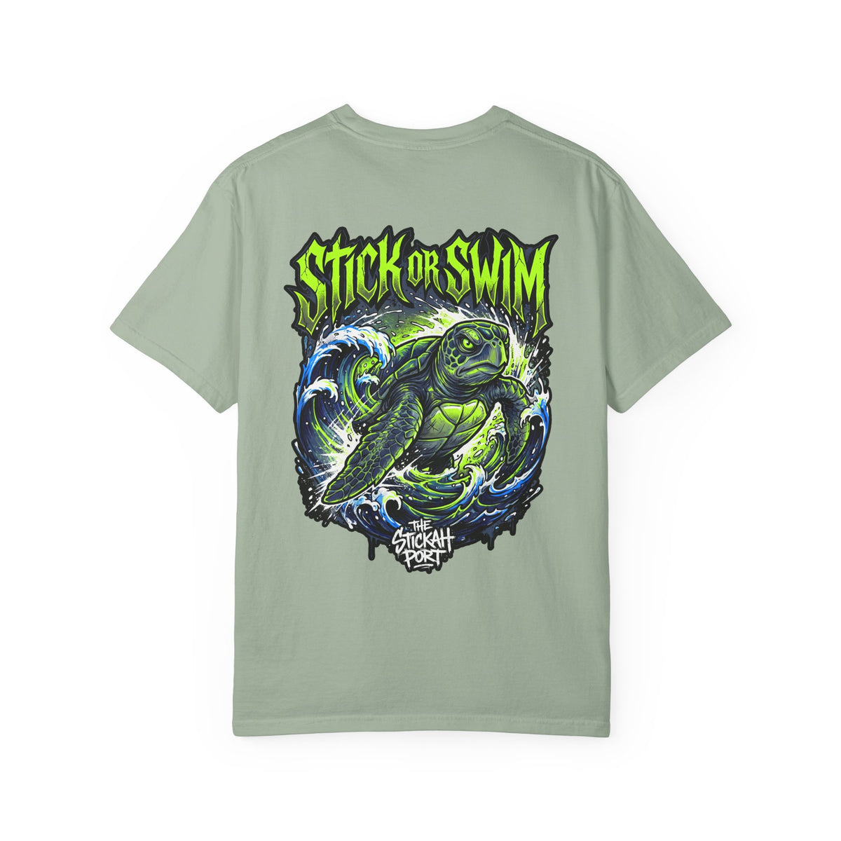 Stick or Swim Turtle Graphic T-Shirt