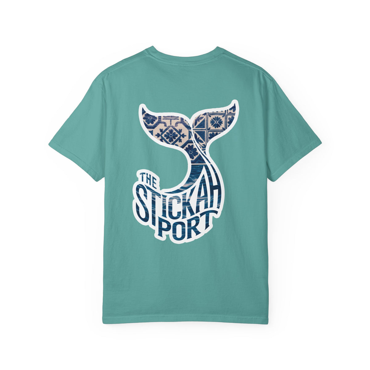 The Stickah Port Whale Tail T-Shirt — Portuguese Azulejos-Inspired Design