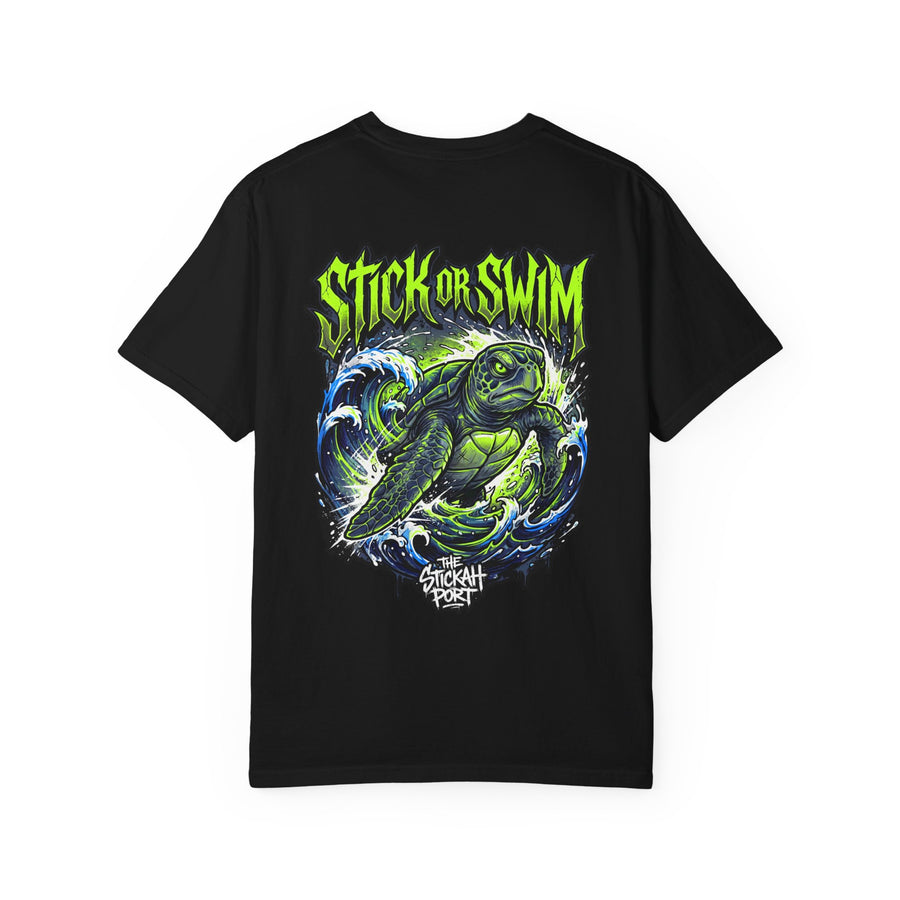 Stick or Swim Turtle Graphic T-Shirt