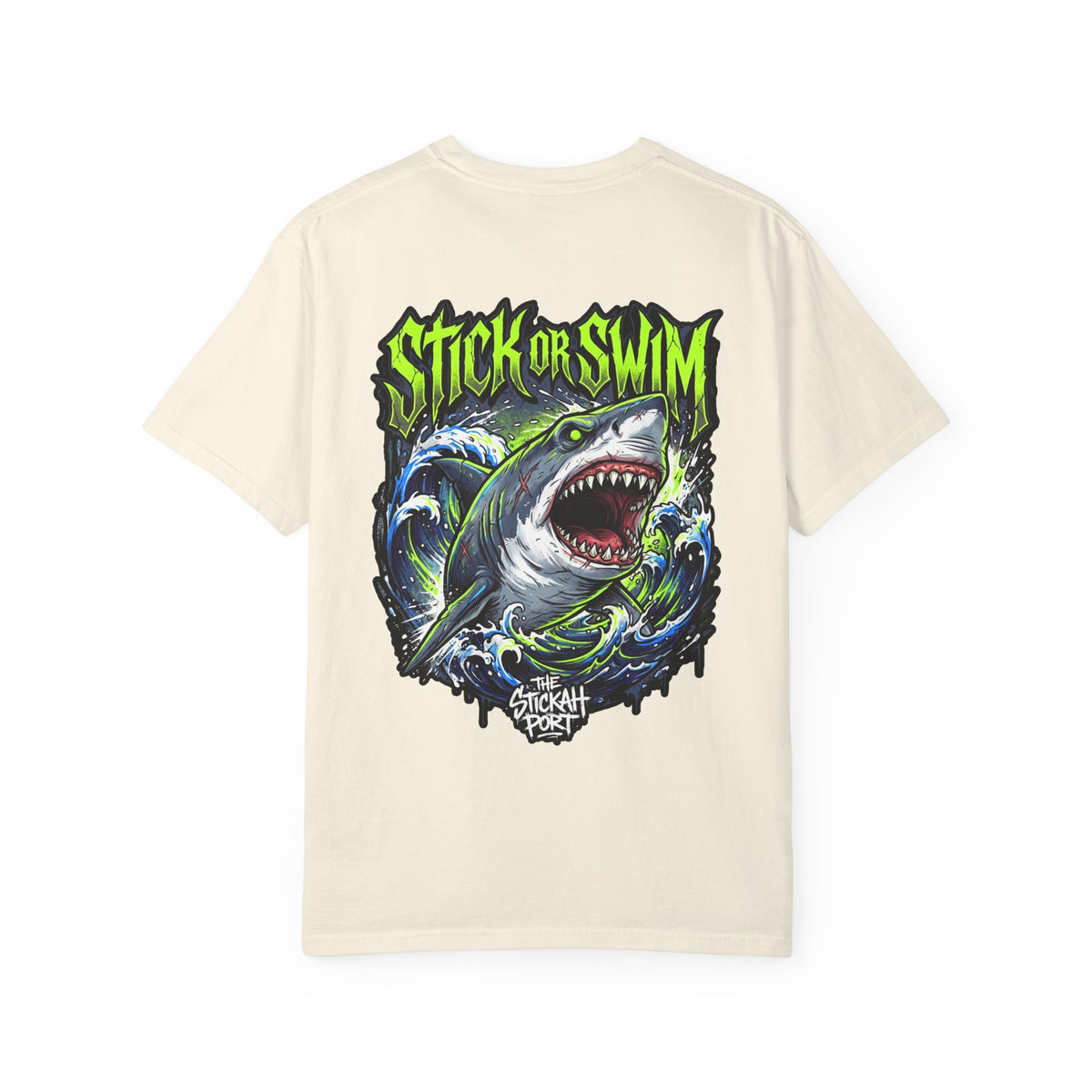 Stick or Swim Shark Graphic T-Shirt — Surf & Beach Crew Tee