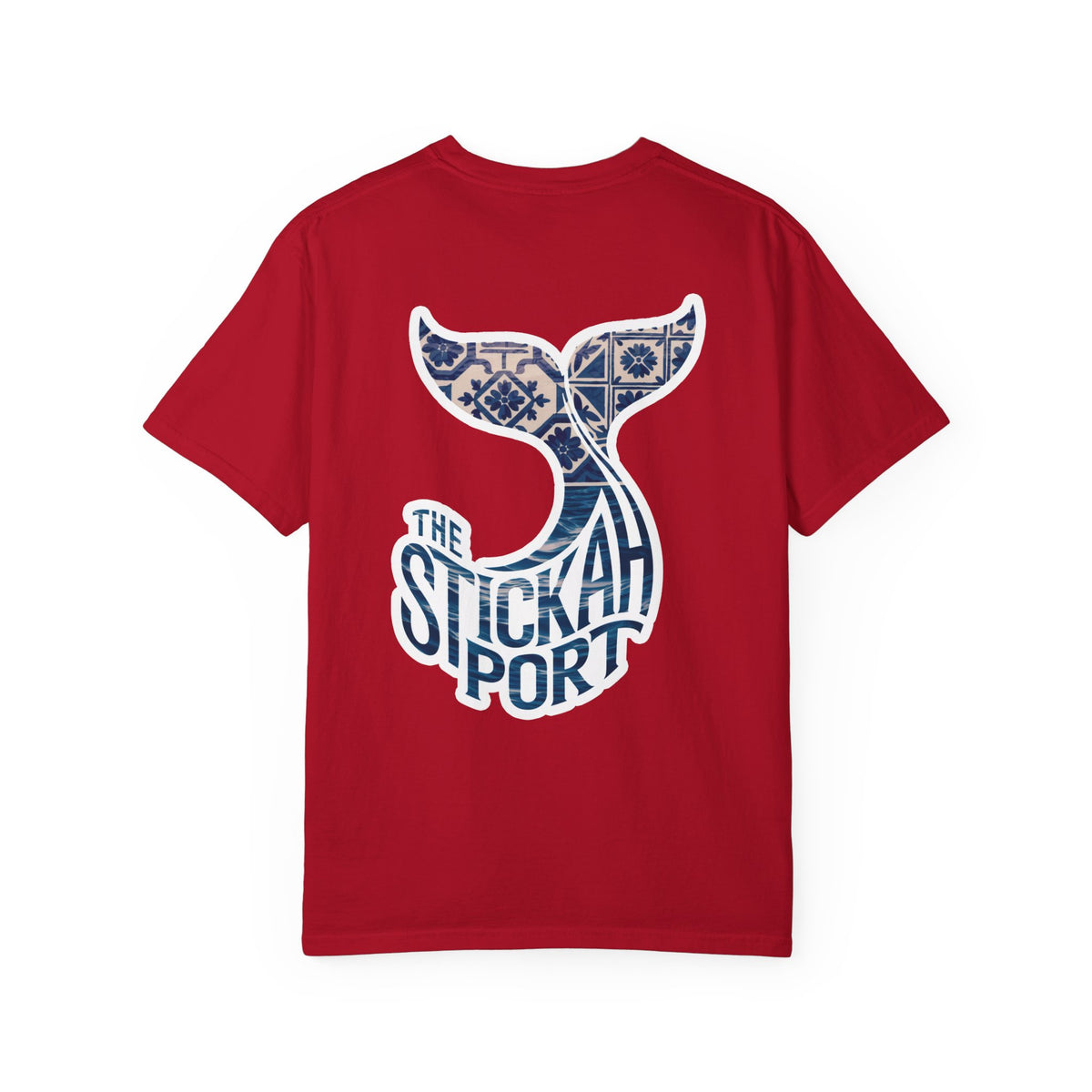 The Stickah Port Whale Tail T-Shirt — Portuguese Azulejos-Inspired Design