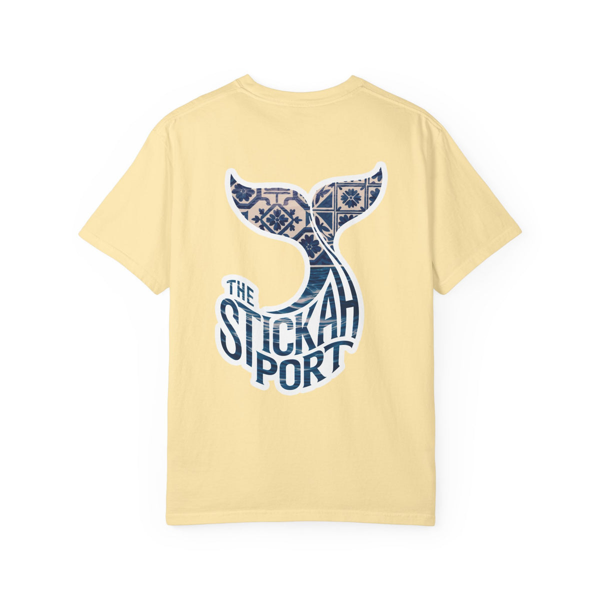 The Stickah Port Whale Tail T-Shirt — Portuguese Azulejos-Inspired Design