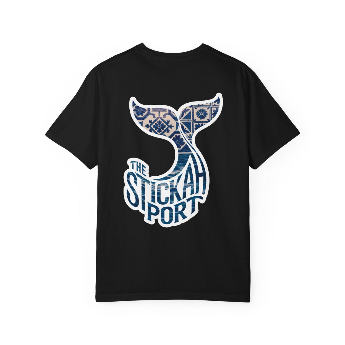 The Stickah Port Whale Tail T-Shirt — Portuguese Azulejos-Inspired Design