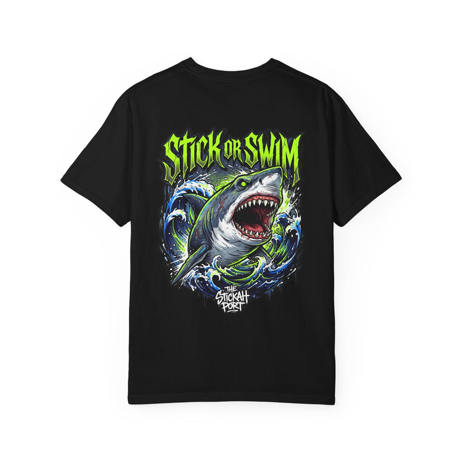 Stick or Swim Shark Graphic T-Shirt — Surf & Beach Crew Tee
