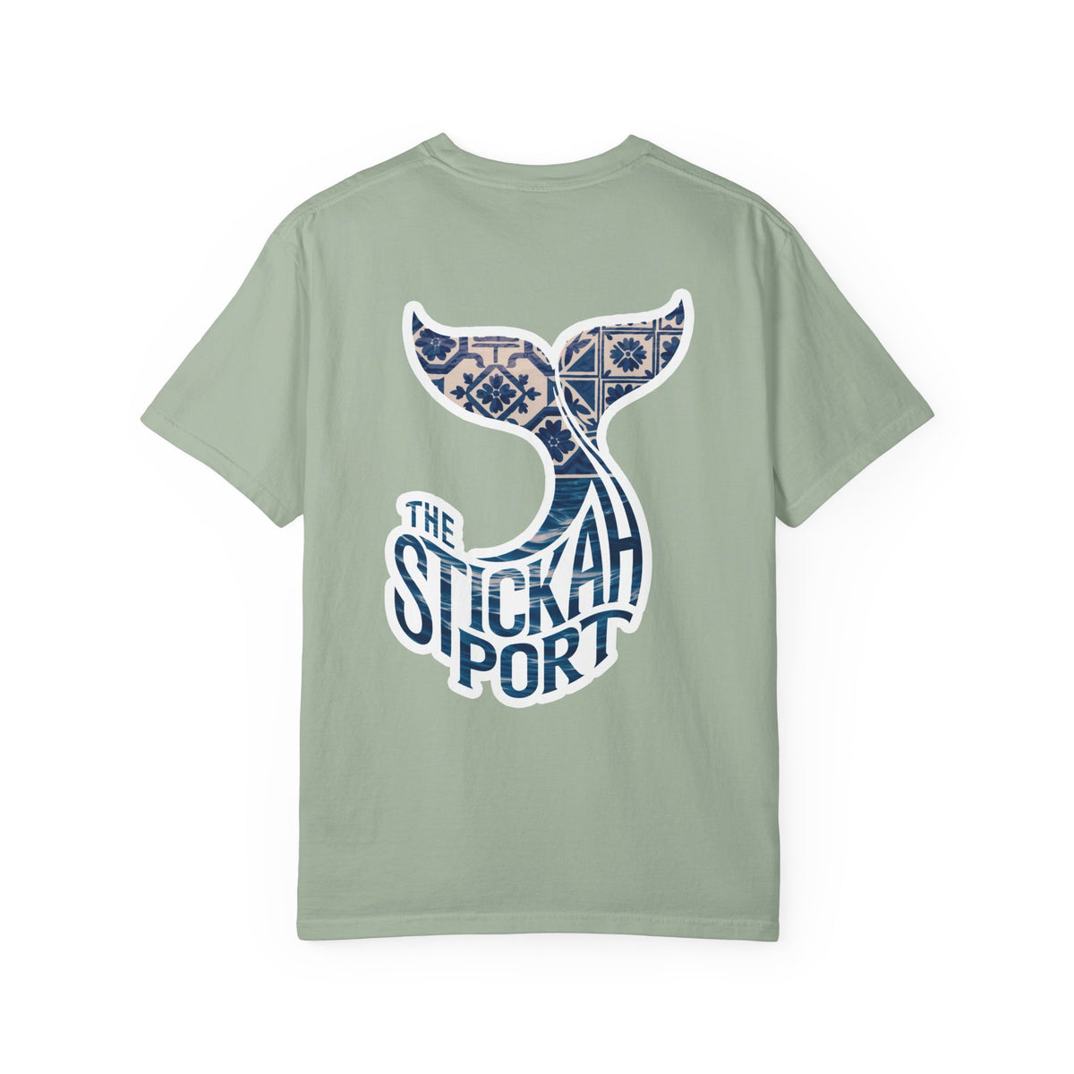 The Stickah Port Whale Tail T-Shirt — Portuguese Azulejos-Inspired Design