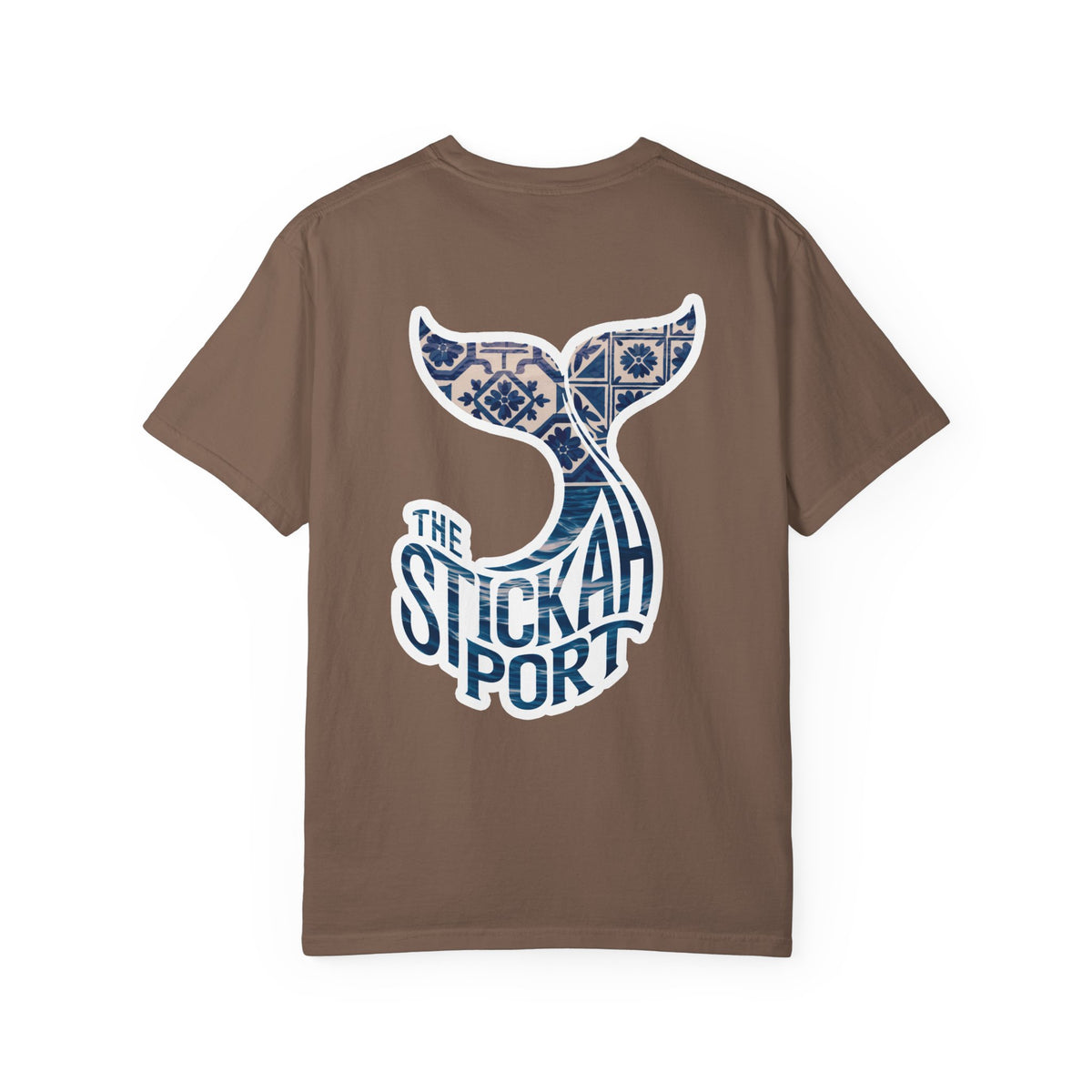 The Stickah Port Whale Tail T-Shirt — Portuguese Azulejos-Inspired Design