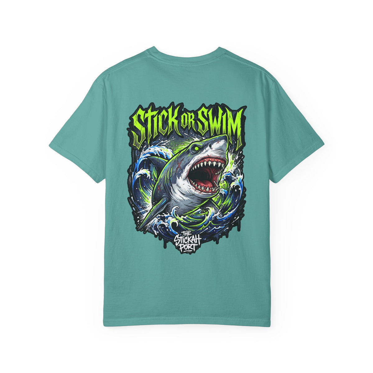 Stick or Swim Shark Graphic T-Shirt — Surf & Beach Crew Tee