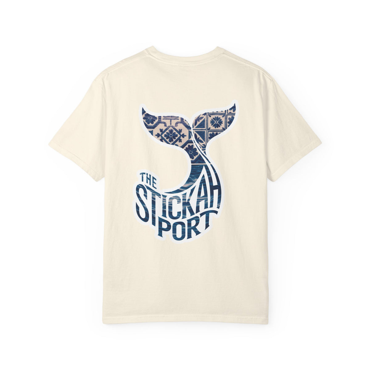 The Stickah Port Whale Tail T-Shirt — Portuguese Azulejos-Inspired Design