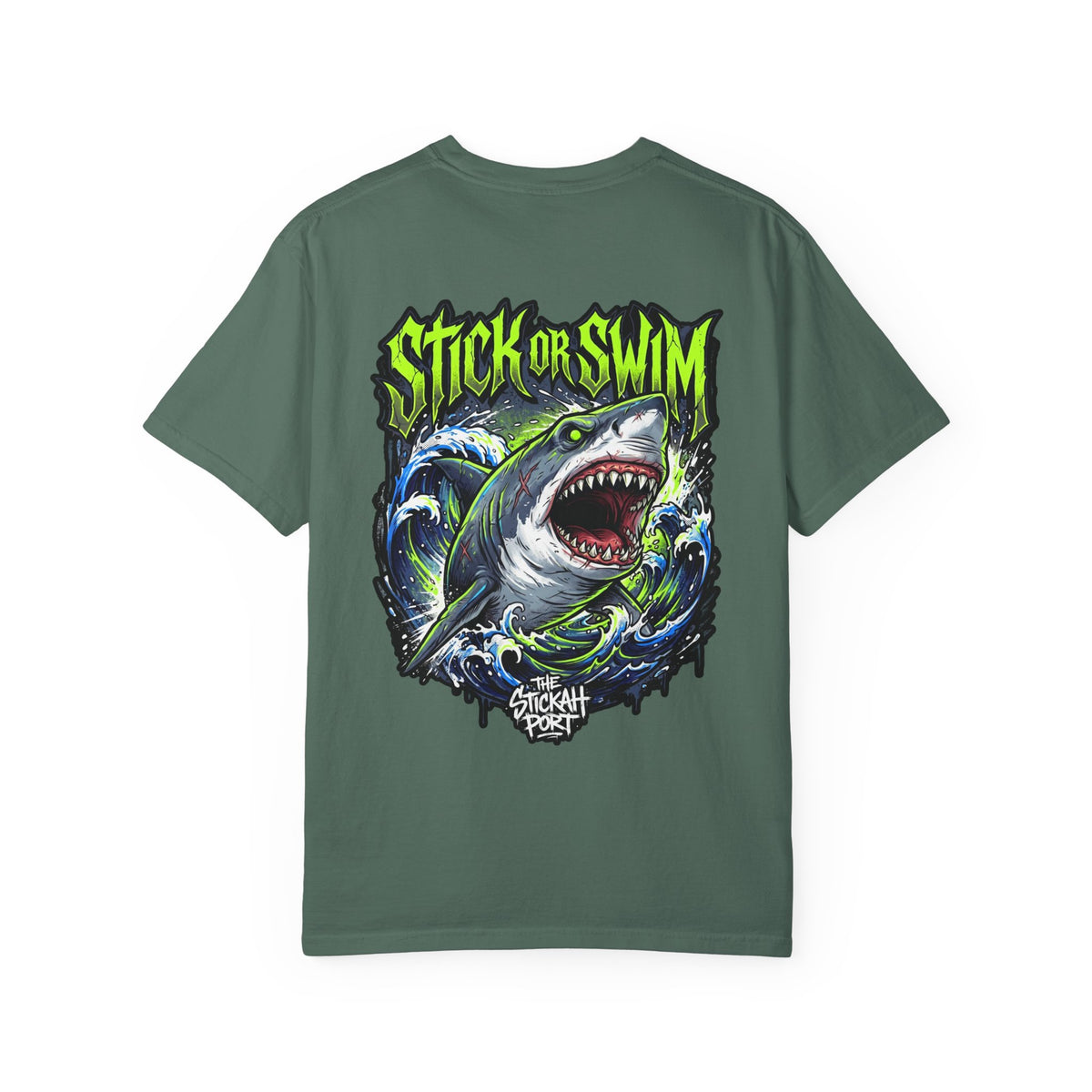 Stick or Swim Shark Graphic T-Shirt — Surf & Beach Crew Tee