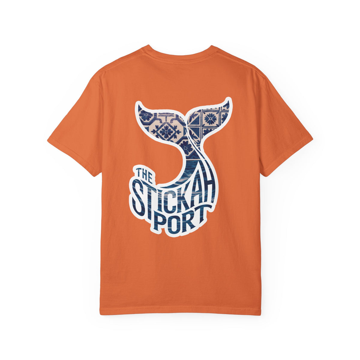 The Stickah Port Whale Tail T-Shirt — Portuguese Azulejos-Inspired Design