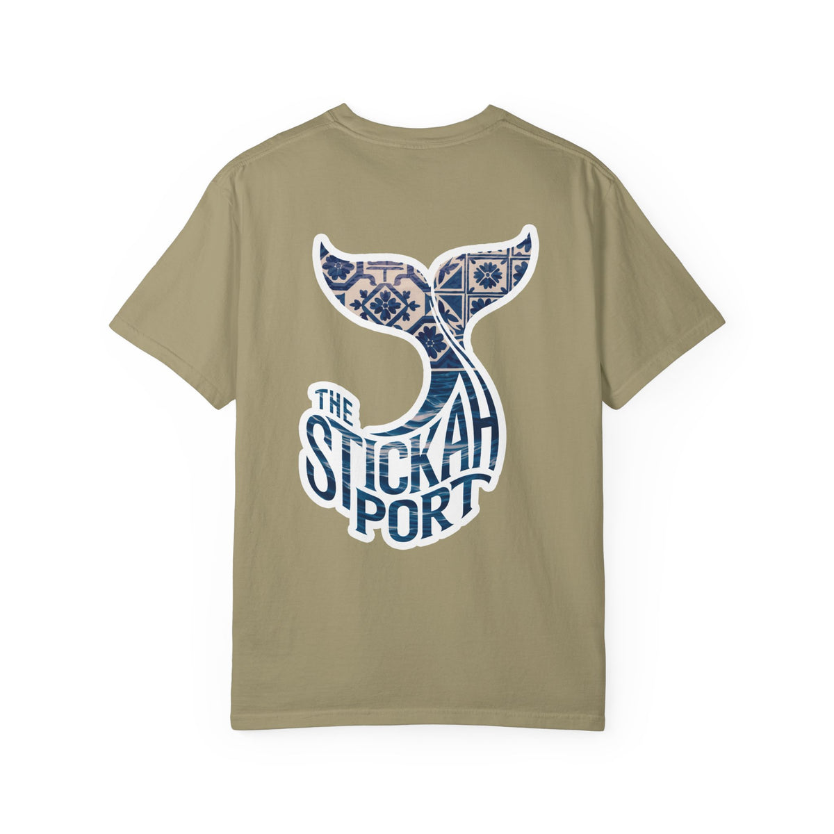 The Stickah Port Whale Tail T-Shirt — Portuguese Azulejos-Inspired Design