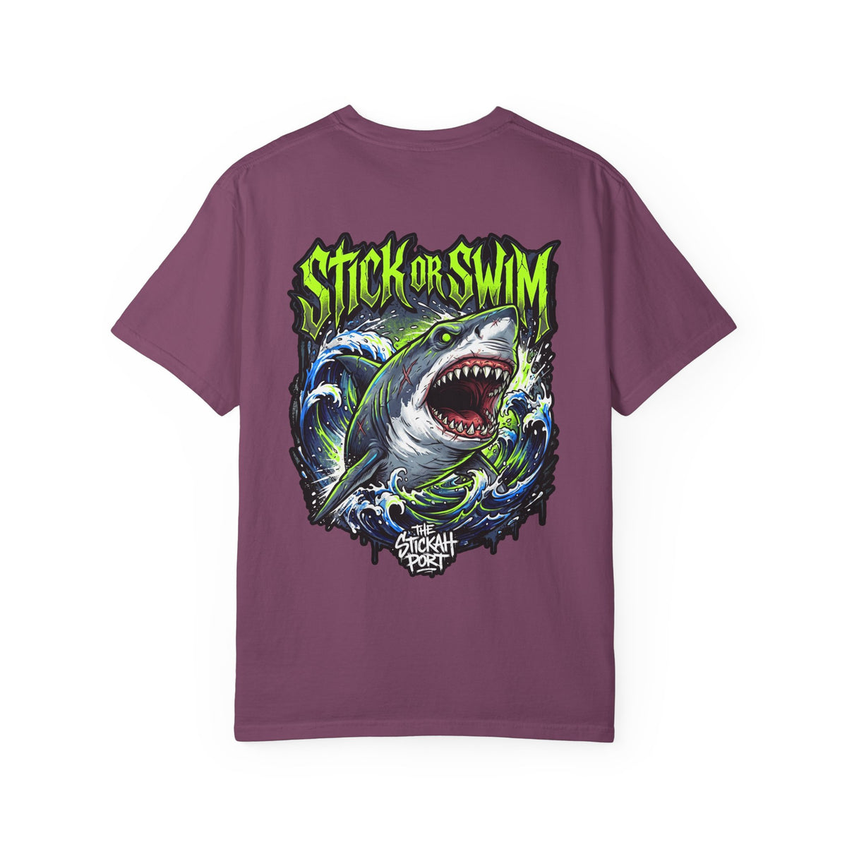 Stick or Swim Shark Graphic T-Shirt — Surf & Beach Crew Tee