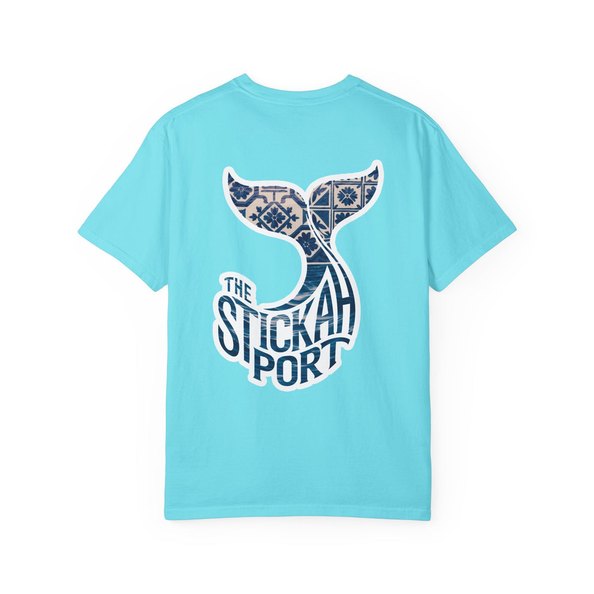 The Stickah Port Whale Tail T-Shirt — Portuguese Azulejos-Inspired Design